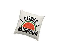 HotScamp 80s Movie Cushion Cover - I Carried a Watermelon Scatter Cushion Home Accessory Pillow Bedroom Retro Film Dancing Baby Cinema - Natural Canvas 40x40cm