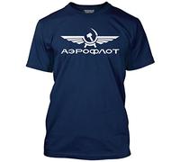 HotScamp Aeroflot Russian Airline Men's Unisex T-Shirt - Navy Large