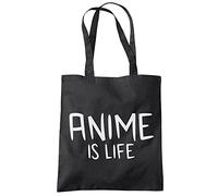 HotScamp Anime is Life - Tote Shopping Bag - Manga Kawaii Okatu One size black