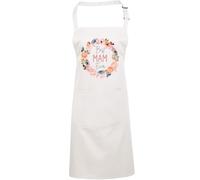 HotScamp Apron for Mum - Best Mam Ever Flower Wreath Chef Arpon Cooking Cook Baker Baking Mother's Day Birthday Christmas Mother From Child Kid Son Daughter