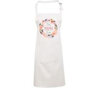 HotScamp Apron for Mum - Best Mama Ever Flower Wreath Chef Arpon Cooking Cook Baker Baking Mother's Day Birthday Christmas Mother From Child Kid Son Daughter