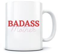 HotScamp Badass Mother - Mug for Tea Coffee Mother's Day Birthday Mum Mama Mummy - Mother's Day Mum Mama Mummy One Size White