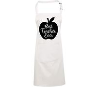 HotScamp Best Teacher Ever - Apron - Cooking Tech Art Science Lab - Funny Teacher School Student One size white