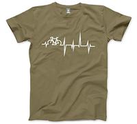 HotScamp Bike Heartbeat Men's Unisex T-Shirt - Khaki Medium