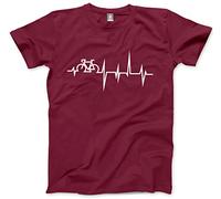 HotScamp Bike Heartbeat Men's Unisex T-Shirt - Maroon XX-Large