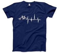 HotScamp Bike Heartbeat Men's Unisex T-Shirt - Navy Medium