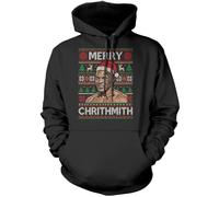 HotScamp Black Christmas Hoodie for Men and Women - Merry Chrithmith Slogan Hooded Sweatshirt - Xmas Sweater Funny Boxing Boxer Tyson Vintage Retro Hoody Christmas Jumper Day - Black Small
