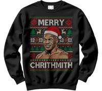 HotScamp Black Christmas Jumper Day for Men and Women - Merry Chrithmith Slogan Sweatshirt - Xmas Sweater Funny Boxing Boxer Tyson Vintage Retro Sweater Christmas Jumper Days Black Small