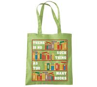 HotScamp Book Lover Bag There Is No Such Thing As Too Many Books - I love Reading Literature Library Libarian Teacher Student Tote Shopping Bag