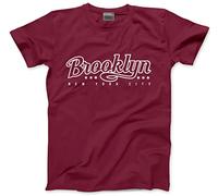 HotScamp Brooklyn New York City Men's Unisex T-Shirt - Maroon XXX-Large