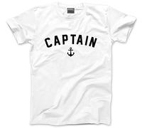 HotScamp Captain - Mens and Youth Unisex T-Shirt - Sailing Boat Owner Sailor Yacht XS White
