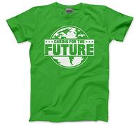 HotScamp Caring for The Future Environment Planet Earth Climate Change Kids T-Shirt - Green