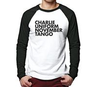 Charlie Uniform November Tango Men's Baseball Top - White/Black X-Large