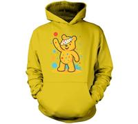 HotScamp Childrens Spotted Sweatshirt - kids Spots Top Fundraising Bear Kid Hoodie Spotty Day Friday Unisex School Charity Hoody Jumper - 9-11 Years Yellow