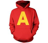 HotScamp Chipmunk Costume Outfit Hooded Sweatshirt - Yellow Letter A Red Hoodie Group Matching Top Halloween Top Fancy Dress Party Cosplay Hoody - M Red