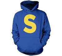 HotScamp Chipmunk Costume Outfit Hooded Sweatshirt - Yellow Letter S Blue Hoodie Group Matching Top Halloween Top Fancy Dress Party Cosplay Hoody - 3XL Blue