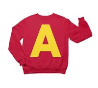 HotScamp Chipmunk Costume Outfit Sweatshirt - Yellow Letter A Red Jumper Group Matching Top Halloween Top Fancy Dress Party Cosplay Sweater - S Red