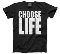 HotScamp Choose Life T Shirt - 80s Outfits - 80s Fancy Dress for Women and Men - 80s Music Retro Costume Party Mens Unisex T-Shirt Black X-Large