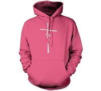 HotScamp Christian hoodie Faith Cross Unisex Hoody Youth, Women and Men - Christianity Jesus Church Bible - 3XL Pink