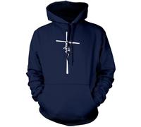 HotScamp Christian hoodie Faith Cross Unisex Hoody Youth, Women and Men - Christianity Jesus Church Bible - M Navy