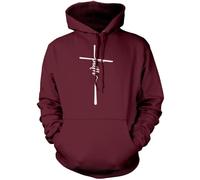 HotScamp Christian hoodie Faith Cross Unisex Hoody Youth, Women and Men - Christianity Jesus Church Bible - 12-13 Years Maroon
