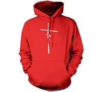 HotScamp Christian hoodie Faith Cross Unisex Hoody Youth, Women and Men - Christianity Jesus Church Bible - 9-11 Years red
