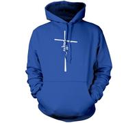 HotScamp Christian hoodie Faith Cross Unisex Hoody Youth, Women and Men - Christianity Jesus Church Bible - XL Blue