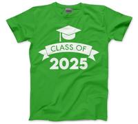HotScamp Class of 2025 Graduation Cap - Kids T-Shirt - Leavers Leaving School Gift Good Luck 9-11 Years Green