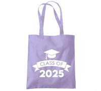HotScamp Class of 2025 Graduation Cap - Tote Shopping Bag - Leavers Leaving School Gift Good Luck One size lavender purple