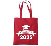 HotScamp Class of 2025 Graduation Cap - Tote Shopping Bag - Leavers Leaving School Gift Good Luck One size red