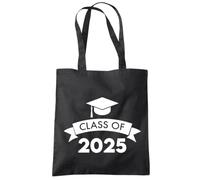 HotScamp Class of 2025 Graduation Cap - Tote Shopping Bag - Leavers Leaving School Gift Good Luck One size black