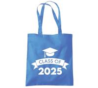 HotScamp Class of 2025 Graduation Cap - Tote Shopping Bag - Leavers Leaving School Gift Good Luck One size cornflower blue