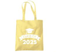 HotScamp Class of 2025 Graduation Cap - Tote Shopping Bag - Leavers Leaving School Gift Good Luck One size lemon yellow
