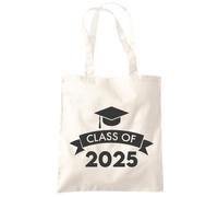 HotScamp Class of 2025 Graduation Cap - Tote Shopping Bag - Leavers Leaving School Gift Good Luck One size natural