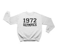 HotScamp Costume Outfit Sweatshirt - 1972 Olympics Grey Jumper Fun Top World Book Day Halloween Fancy Dress Party Cosplay Sweater - 12-13 Years Grey