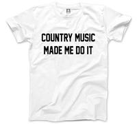 HotScamp Country Music Made Me Do It Men's Unisex T-Shirt - White Small