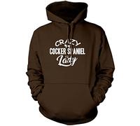 HotScamp Crazy Cocker Spaniel Lady Unisex Hoodie - Brown Large