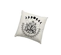 HotScamp Crystal Lover Cushion Cover - Crystals Scatter Cushion Home Accessory Pillow Bedroom Moon Crystal Healing Health - Natural Canvas 40x40cm