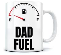 HotScamp Dad Fuel Gauge - Mug for Tea Coffee - Funny Father's Day Dad Daddy One Size White