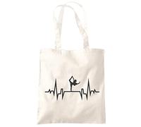 HotScamp Dance Heartbeat Dancing Enthusiast - Tote Shopping Bag - Sports Hobby Fan One size natural