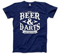 HotScamp Darts & Beer What Else is There Men's Unisex T-Shirt - Navy Large