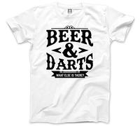 HotScamp Darts & Beer What Else is There Men's Unisex T-Shirt - White XX-Large