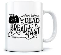 HotScamp Dead and Breakfast - Mug for Tea Coffee - Halloween Horror Spooky Trick or Treat One Size White