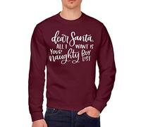 HotScamp Dear Santa All I Want is Your Naughty Boy List - Funny Cute Christmas Cheeky Single - Mens Sweatshirt