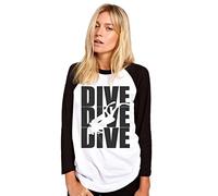 HotScamp Dive Dive Dive Women's Baseball Top - White/Black Medium