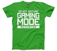 HotScamp Do Not Disturb Gaming Mode Activated - Mens and Youth Unisex T-Shirt - Gamer Console Teen Online Games Addict XS Green