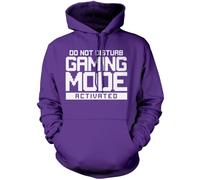 HotScamp Do Not Disturb Gaming Mode Activated Unisex Adults and Kids Hoodie - Gamer Console Teen Online Games Addict L Purple