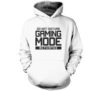 HotScamp Do Not Disturb Gaming Mode Activated Unisex Adults and Kids Hoodie - Gamer Console Teen Online Games Addict 9-11 Years White