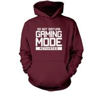 HotScamp Do Not Disturb Gaming Mode Activated Unisex Adults and Kids Hoodie - Gamer Console Teen Online Games Addict Maroon X-Large