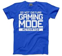 HotScamp Do Not Disturb Gaming Mode Activated Unisex Childrens Kids T-Shirt - Gamer Console Teen Online Games Addict 12-13 Years Blue